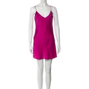 Dannijo silk mini dress pink fuscia color